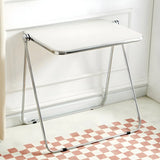 Small Foldable Metal Sled Base Acrylic Writing Desk Image - 3