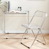 Small Foldable Metal Sled Base Acrylic Writing Desk Image - 4