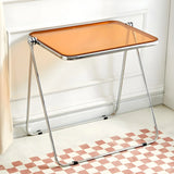 Small Foldable Metal Sled Base Acrylic Writing Desk Image - 5