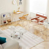 Small Foldable Metal Sled Base Acrylic Writing Desk Image - 6