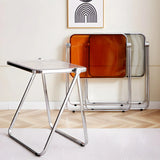 Small Foldable Metal Sled Base Acrylic Writing Desk Image - 8