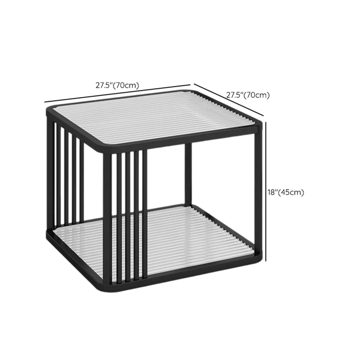 Small Glass Square Top White Metal Frame Coffee Table Image - 13