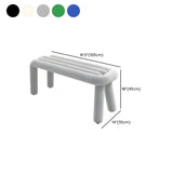 Small Length Upholstered White Bedroom Bench with Legs Image - 14