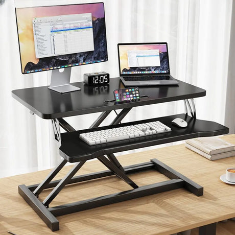 Small Narrow Foldable Adjustable Wooden Writing Desk Image - 1