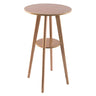 Small Natural Round Rubberwood Bar Table with Storage Image - 8