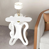Small Pink Wood Free Form Coffee Table with Cross Legs Image - 18