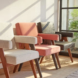 Small Polar Fleece Fixed Back Wooden Legs Arm Chair Image - 1