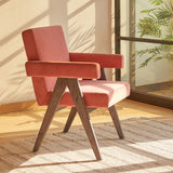 Small Polar Fleece Fixed Back Wooden Legs Arm Chair Image - 3