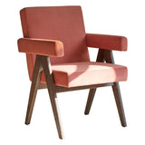Small Polar Fleece Fixed Back Wooden Legs Arm Chair Image - 4