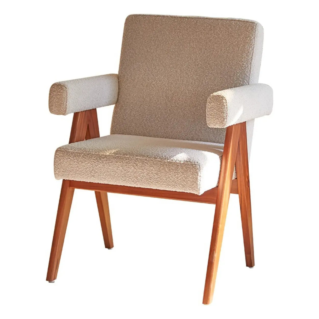 Small Polar Fleece Fixed Back Wooden Legs Arm Chair Image - 5