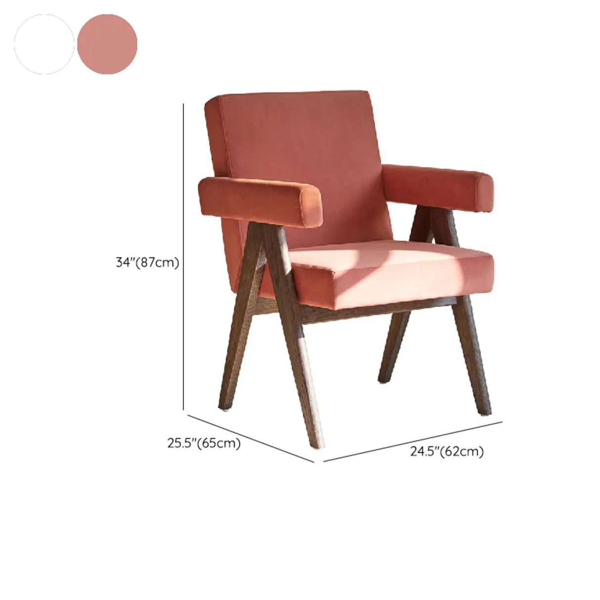 Small Polar Fleece Fixed Back Wooden Legs Arm Chair 