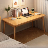 Small Rectangular Natural Wooden Writing Desk  Image - 10
