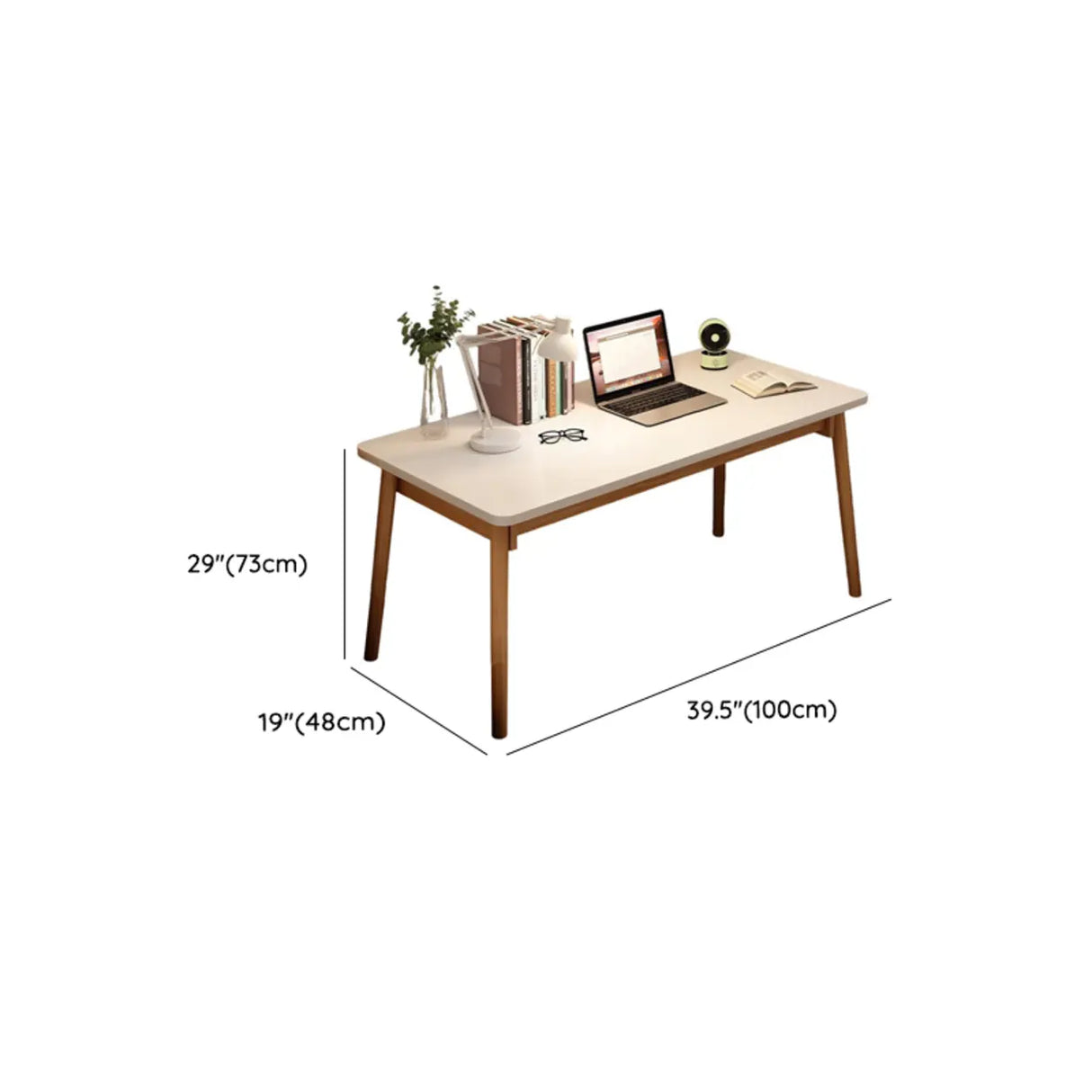 Small Rectangular Natural Wooden Writing Desk  