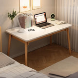 Small Rectangular Natural Wooden Writing Desk  Image - 8