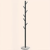 Small Space White Steel Alloy Hooks Stand Tree Coat Rack Image - 5