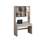 Small Standard Wood Credenza Desk with Hutch and Shelf Image - 11
