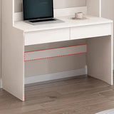 Small Standard Wood Credenza Desk with Hutch and Shelf Image - 18