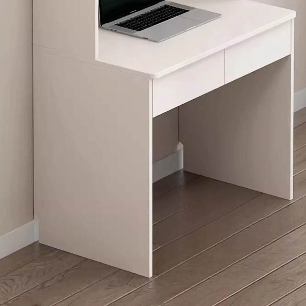 Small Standard Wood Credenza Desk with Hutch and Shelf Image - 19