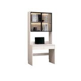 Small Standard Wood Credenza Desk with Hutch and Shelf Image - 2
