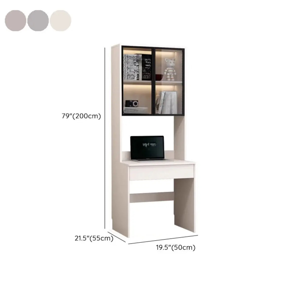 Small Standard Wood Credenza Desk with Hutch and Shelf 