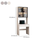 Small Standard Wood Credenza Desk with Hutch and Shelf #size