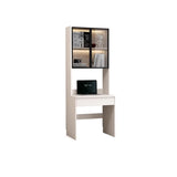 Small Standard Wood Credenza Desk with Hutch and Shelf Image - 3