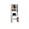 Small Standard Wood Credenza Desk with Hutch and Shelf Image - 3