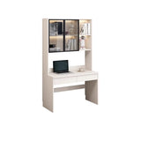 Small Standard Wood Credenza Desk with Hutch and Shelf Image - 5