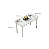 Small White Rectangular Wooden Writing Desk Image - 11