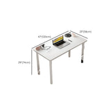Small White Rectangular Wooden Writing Desk Image - 12