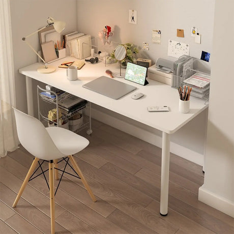 Small White Rectangular Wooden Writing Desk Image - 2