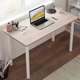 Small White Rectangular Wooden Writing Desk Image - 3