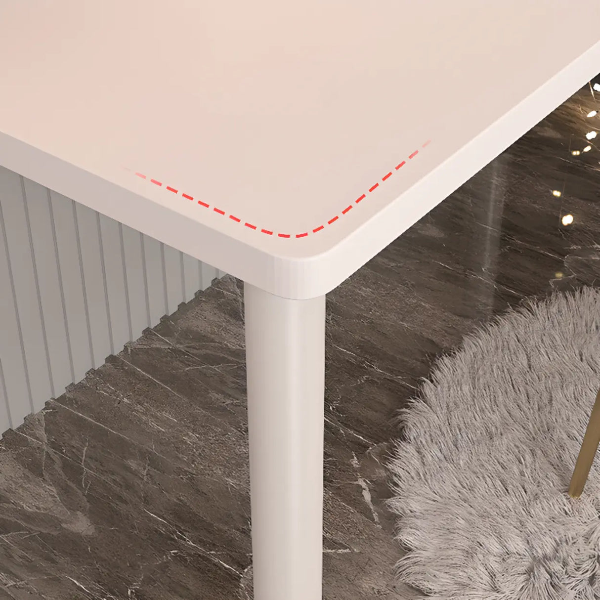 Small White Rectangular Wooden Writing Desk Image - 5