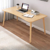 Small White Timber Rectangular Writing Desk Image - 12