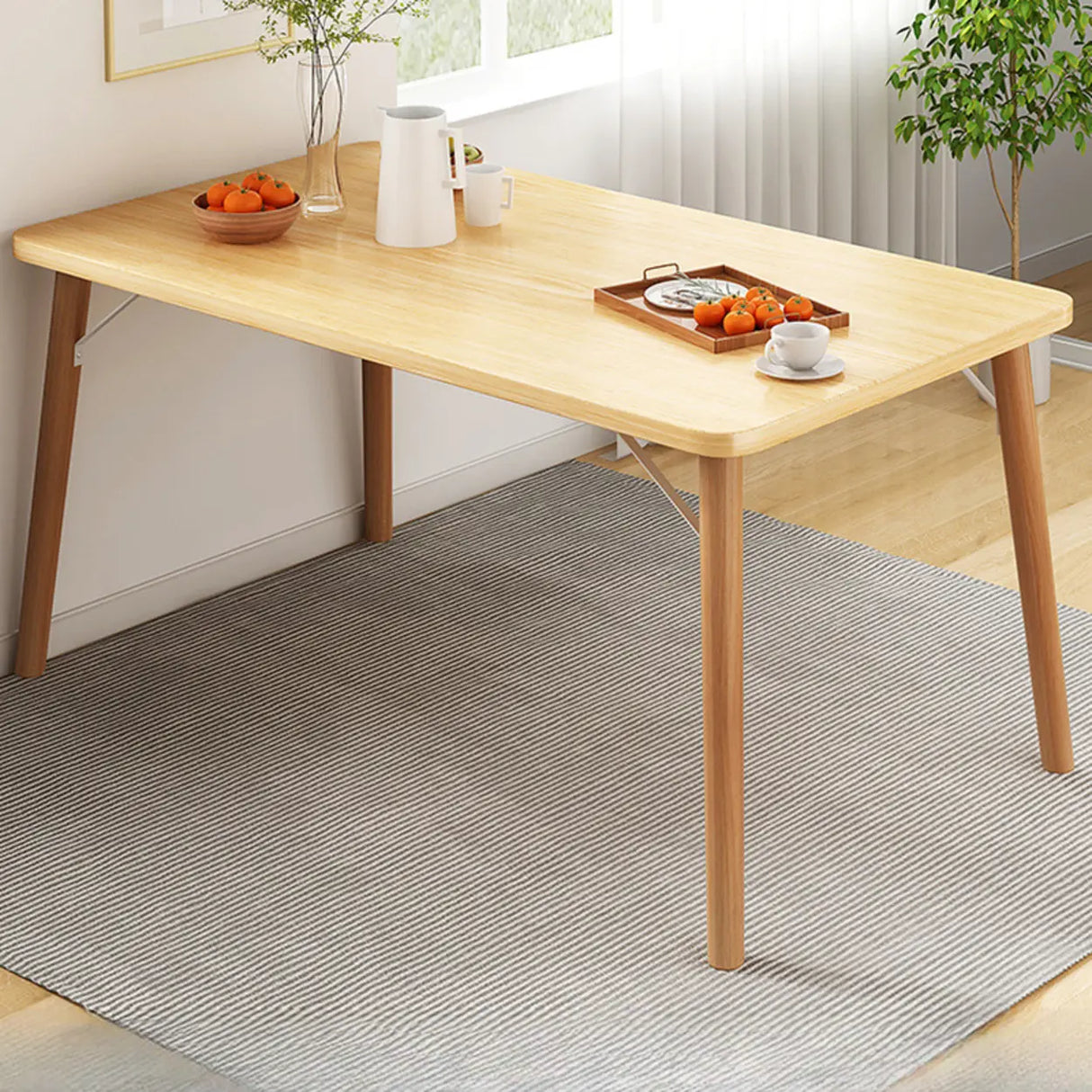 Small White Timber Rectangular Writing Desk Image - 14