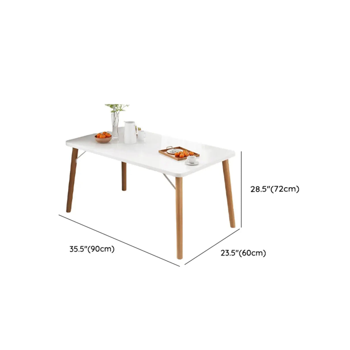 Small White Timber Rectangular Writing Desk 
