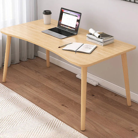 Small White Timber Rectangular Writing Desk Image - 2