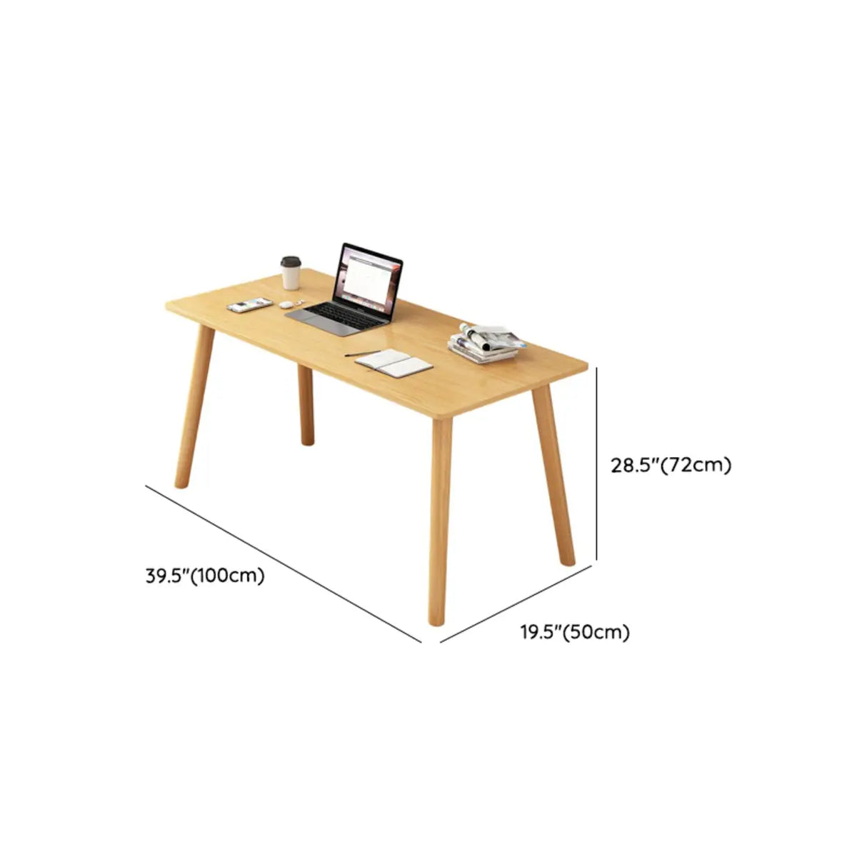 Small White Timber Rectangular Writing Desk Image - 20