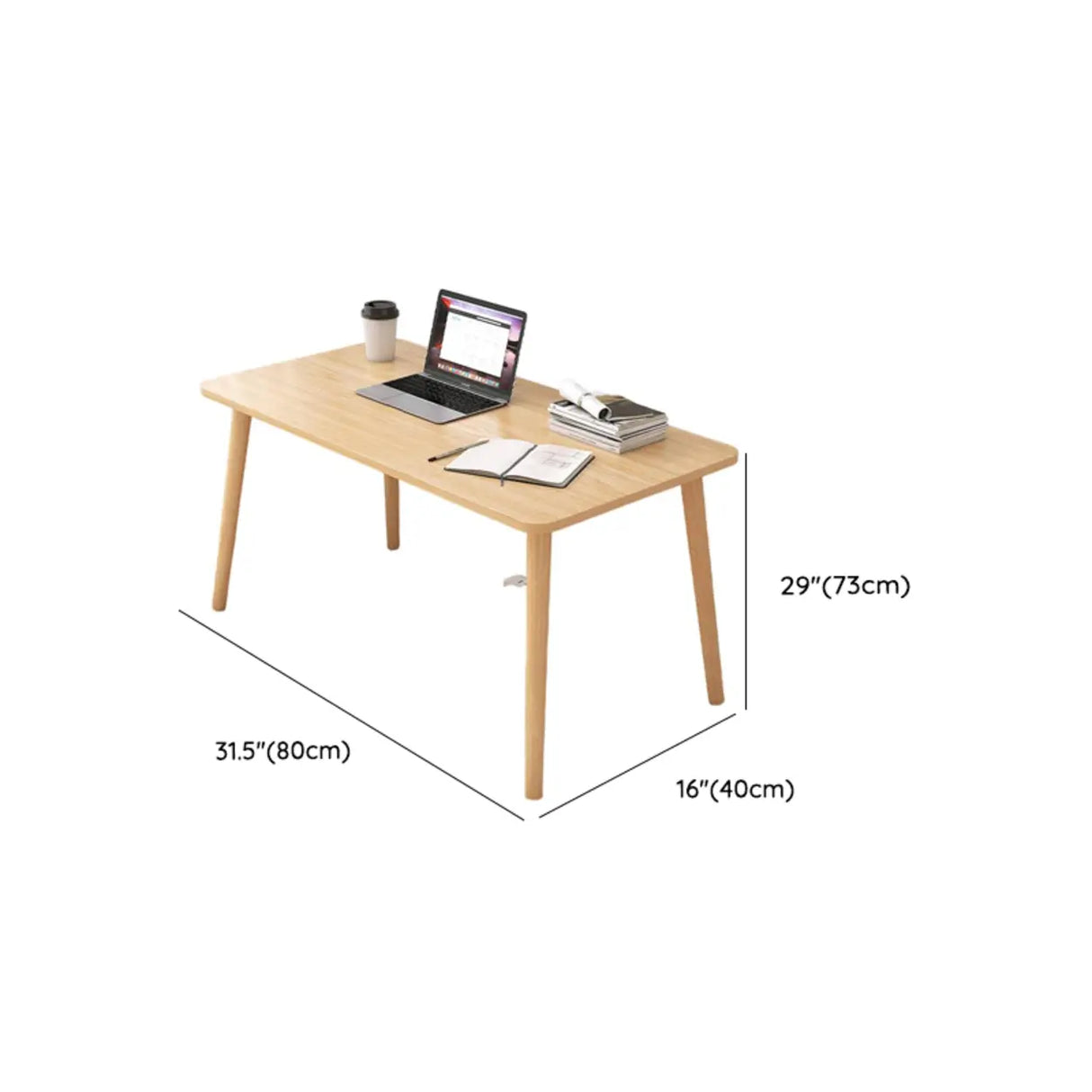 Small White Timber Rectangular Writing Desk Image - 22