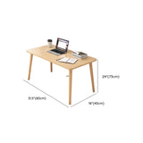 Small White Timber Rectangular Writing Desk Image - 22