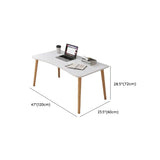 Small White Timber Rectangular Writing Desk Image - 25