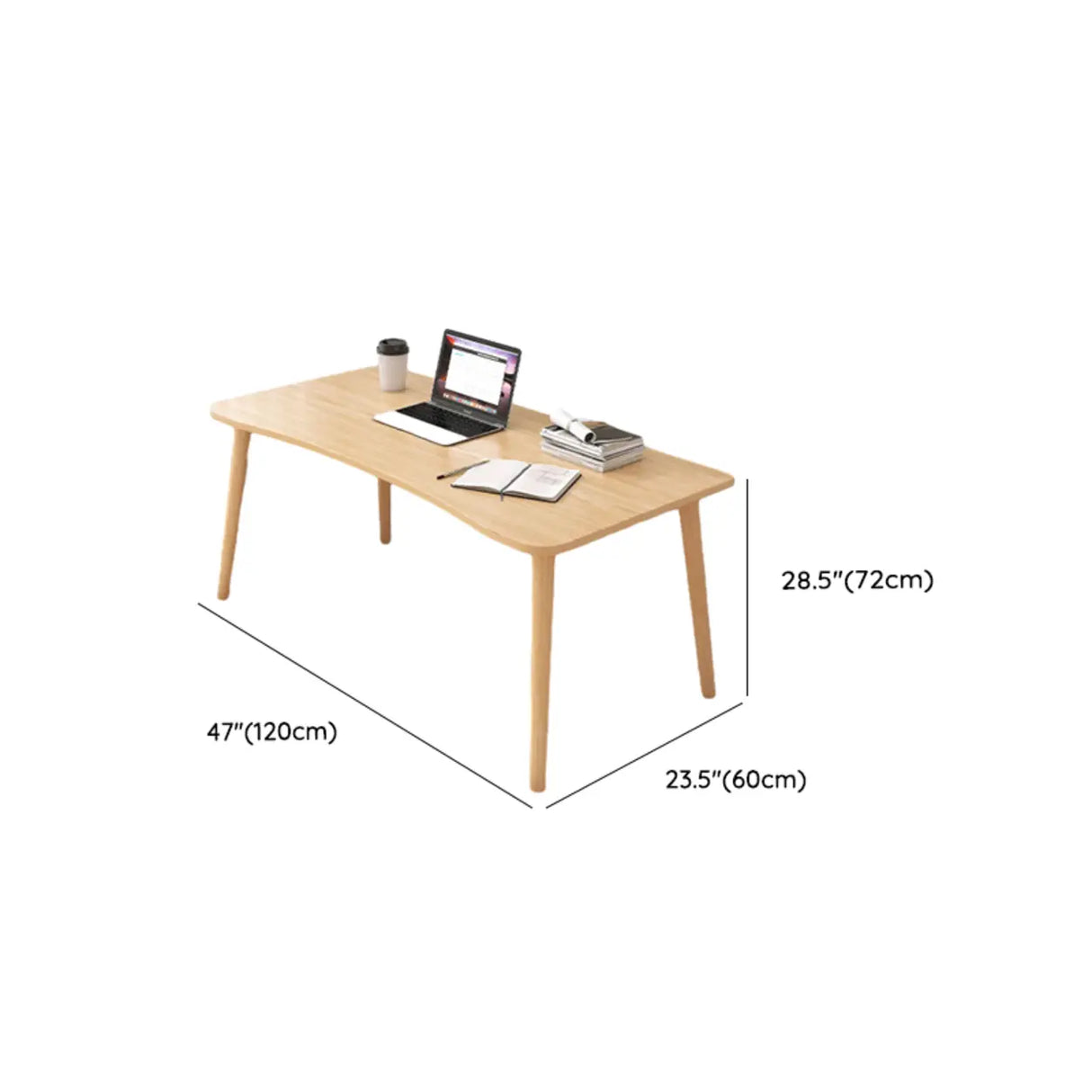 Small White Timber Rectangular Writing Desk Image - 26