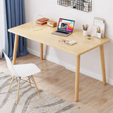 Small White Timber Rectangular Writing Desk Image - 3