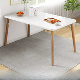 Small White Timber Rectangular Writing Desk Image - 5