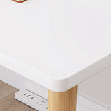 Small White Timber Rectangular Writing Desk Image - 8