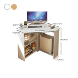 Small Wood Corner Computer Desk with Exterior Shelf Image - 12
