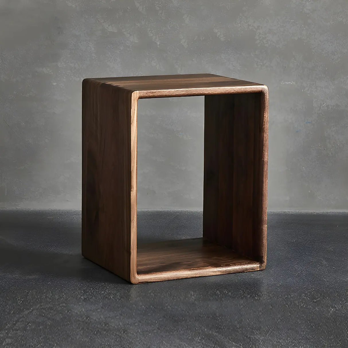 Small Wood Open Cube Storage Bookcase Brown Image - 3