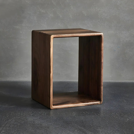 Small Wood Open Cube Storage Bookcase Brown Image - 3