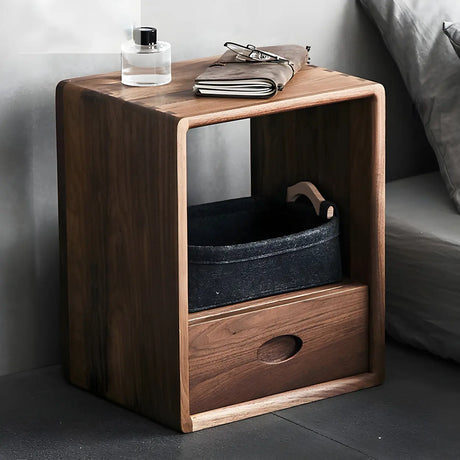 Small Wood Open Cube Storage Bookcase Brown Image - 4