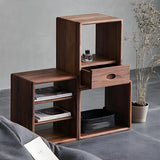 Small Wood Open Cube Storage Bookcase Brown Image - 6